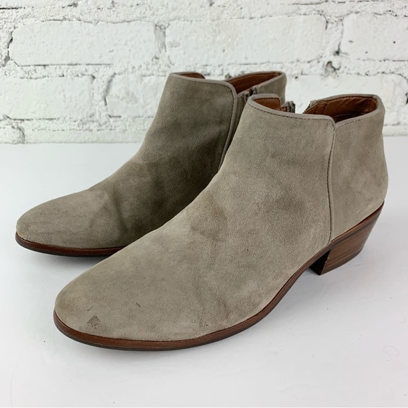 Sam Edelman Petty Grey Suede Booties 9.5 - Picture 2 of 13